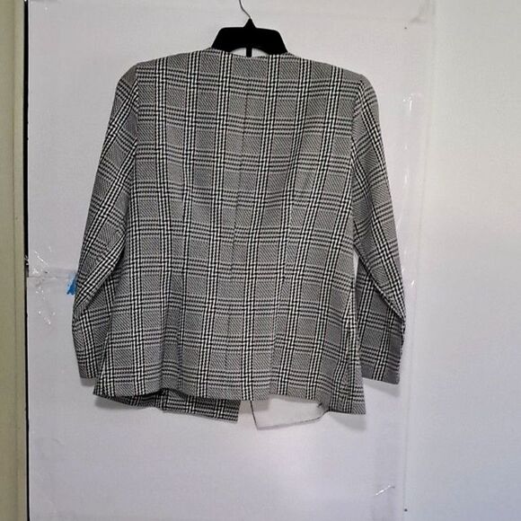 A Cary Robbins Women's Blazer Suit Jacket Houndstooth Plaid Vintage 80's Sz 12P - Picture 8 of 9